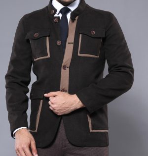 brown sport coat