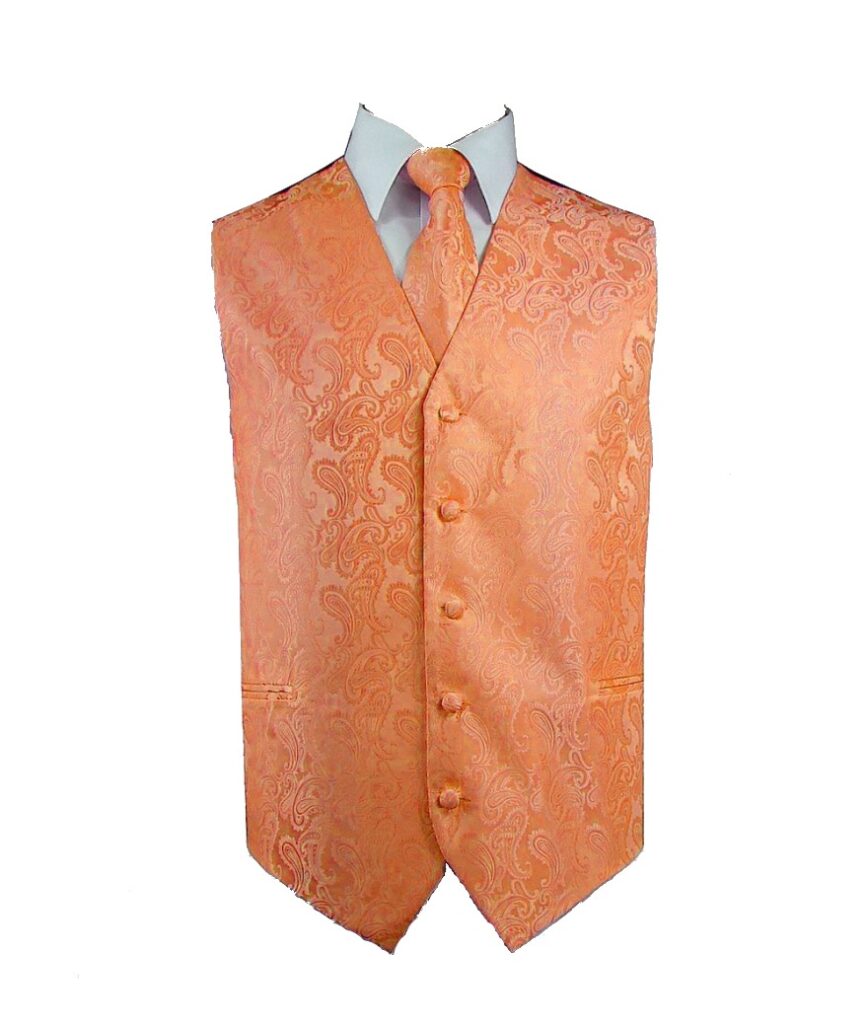 Orange paisley Vest (Vest Only) Mod style