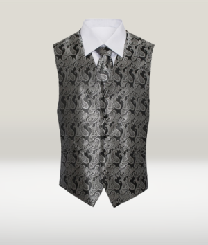 Grey And Black Paisley Vest (Vest Only)